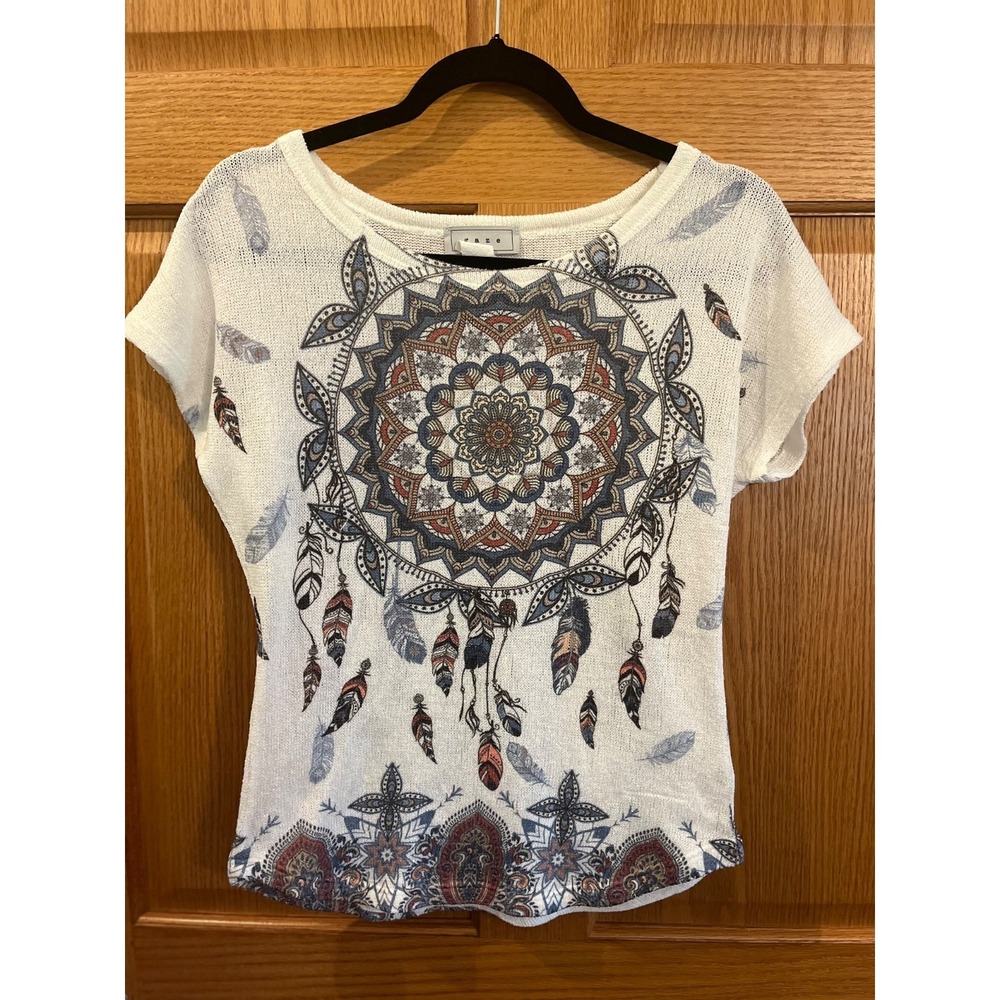 Boho Chic Spiritual Dreamcatcher Coachella Artistic Ornamental ShortSleeve Small
